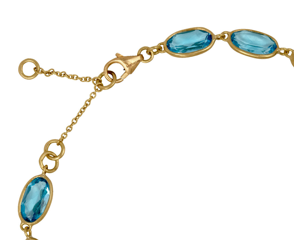 Oval Blue Topaz Inline Bracelet