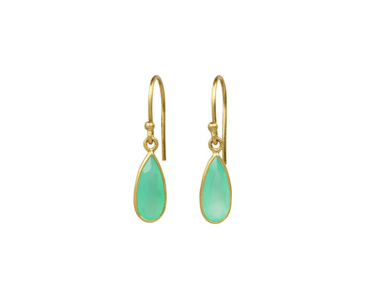 Small Chrysoprase Petal Earrings