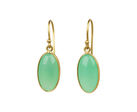 Medium Ellipse Chrysoprase Earrings