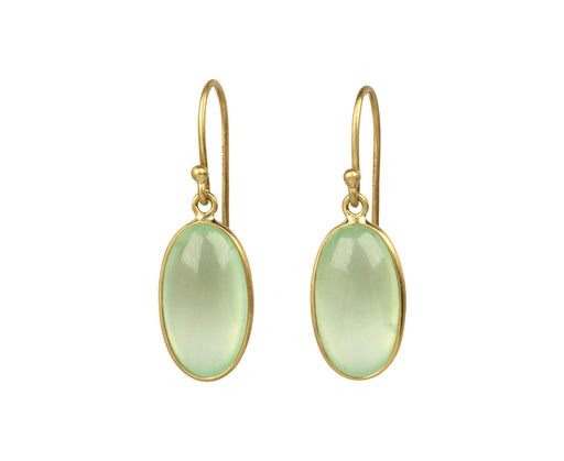 Medium Ellipse Prehnite Earrings