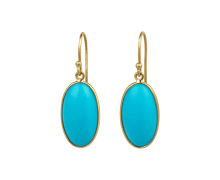 Kothari Elements Large Ellipse Turquoise Earrings