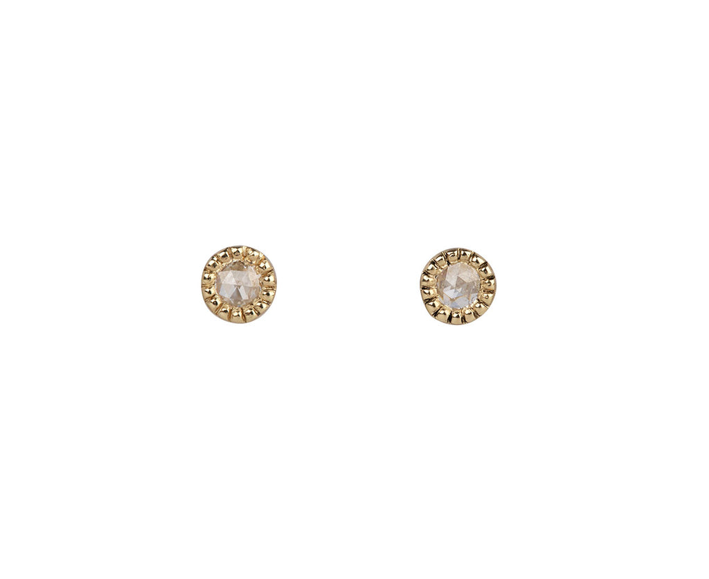 Rose cut shop diamond stud earrings
