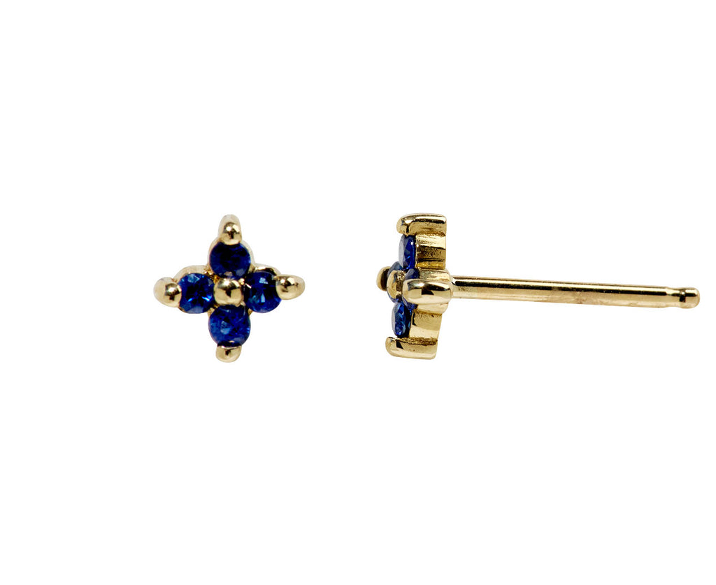 Blue Sapphire Sundrop Stud Earrings