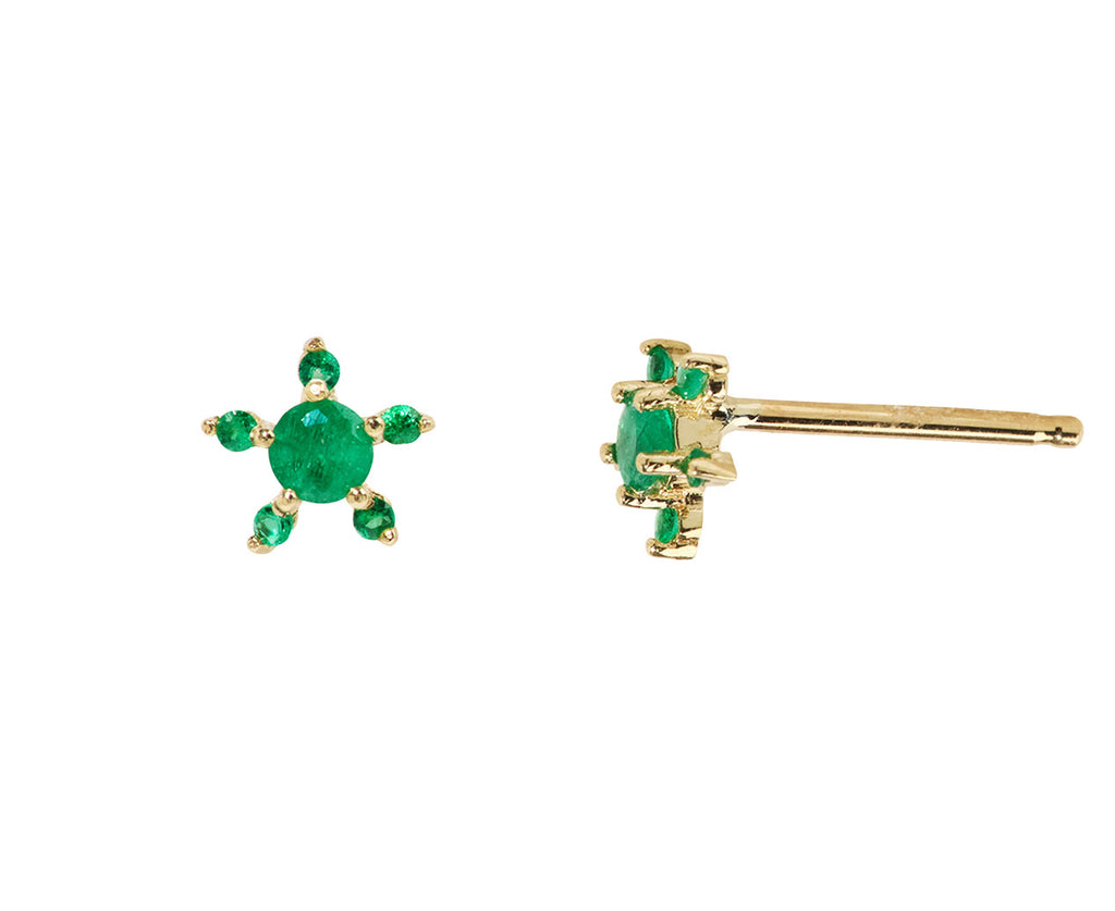 Emerald Sprout Stud Earrings