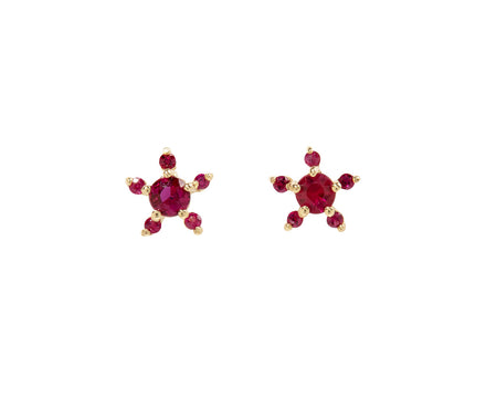 Ruby Sprout Stud Earrings