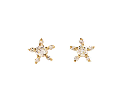 Diamond Sprout Stud Earrings