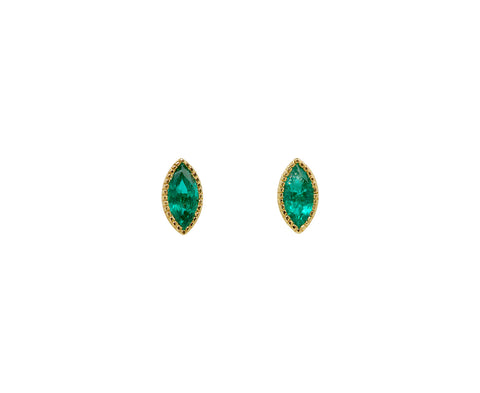 Jennie Kwon Marquise Emerald Stud Earrings