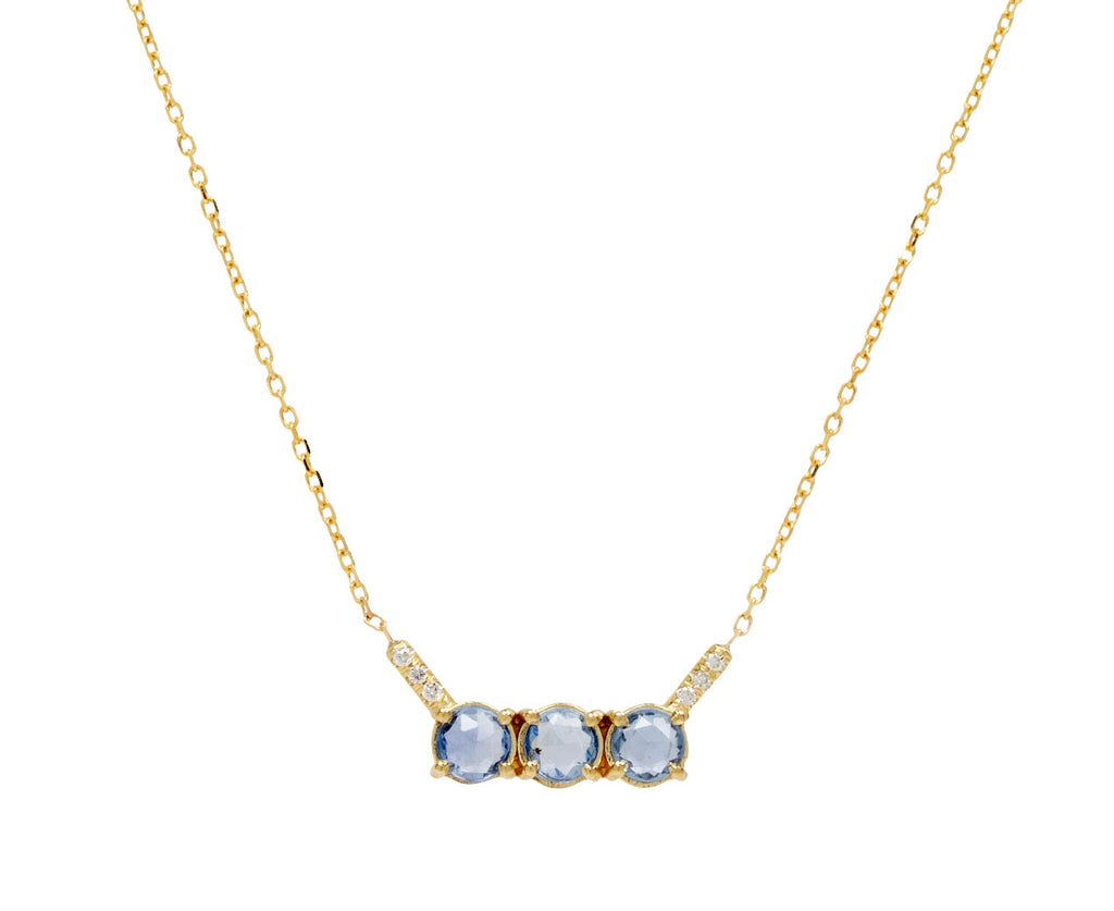 Jennie Kwon Blue Sapphire and Diamond Equilibrium Necklace