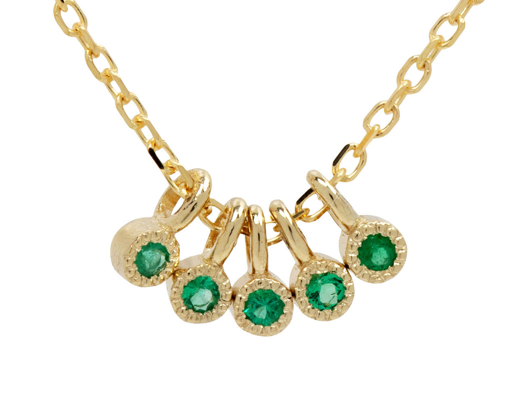 Jennie Kwon Emerald Milestones Pendant Necklace - Closeup