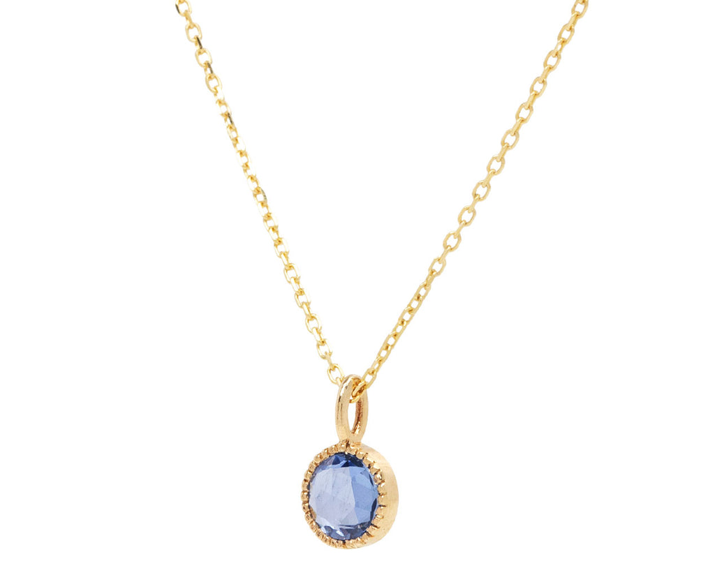 Jennie Kwon Blue Sapphire Aria Pendant Necklace - Angled View