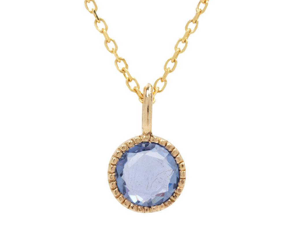 Jennie Kwon Blue Sapphire Aria Pendant Necklace - Closeup