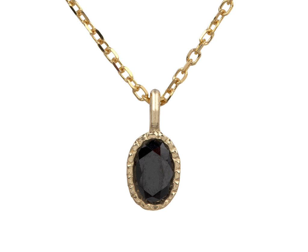 Jennie Kwon Oval Black Diamond Wisp Necklace - Closeup