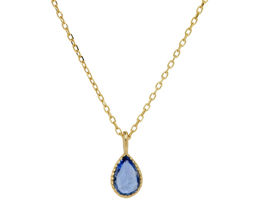 Jennie Kwon Teardrop Blue Sapphire Lento Necklace