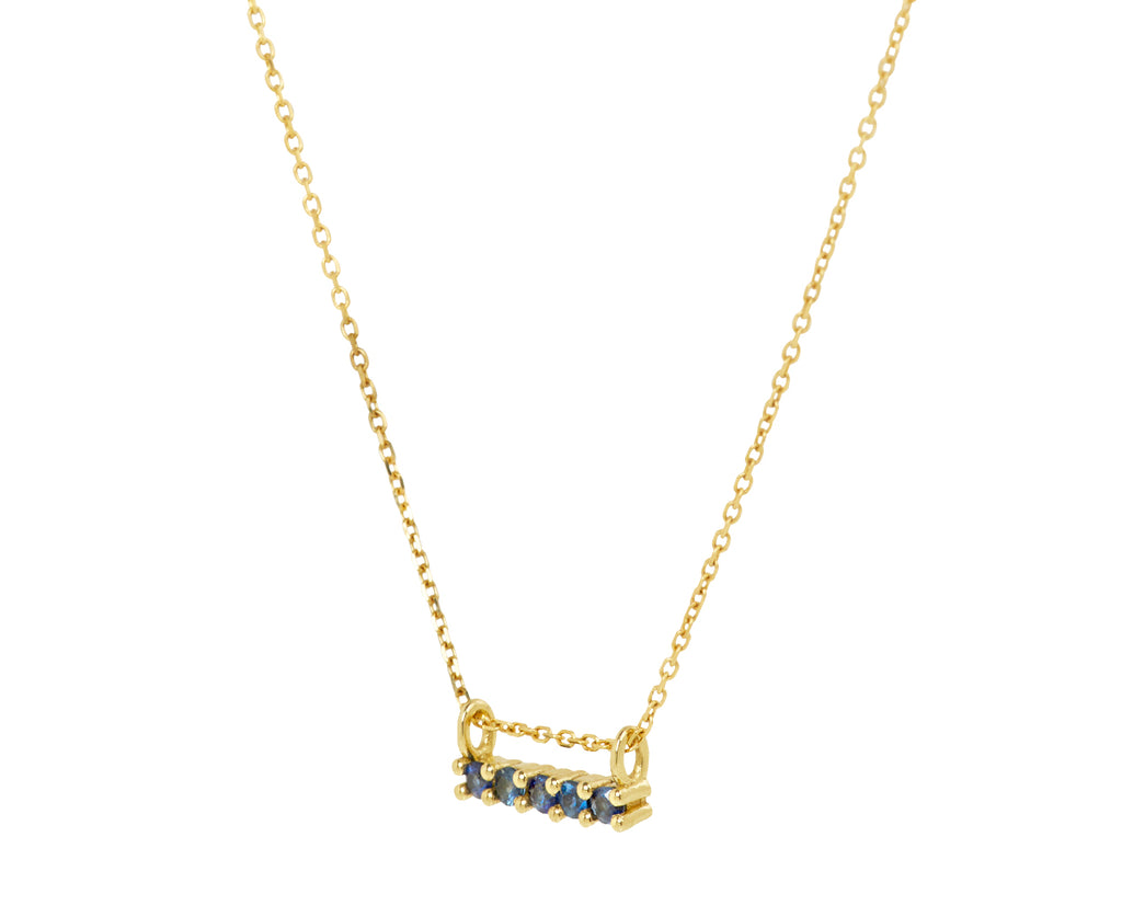 Jennie Kwon Blue Sapphire Pendant Necklace - Side View