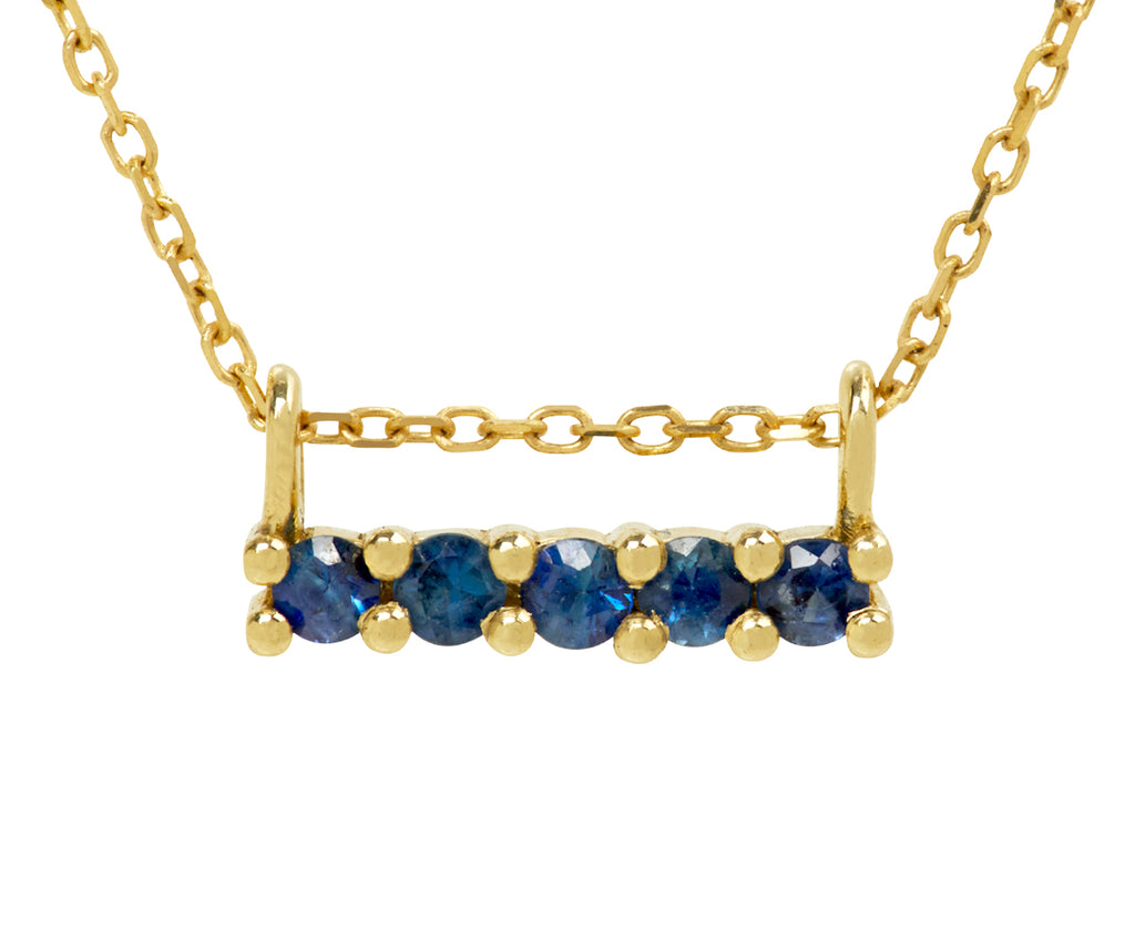 Jennie Kwon Blue Sapphire Pendant Necklace - Closeup