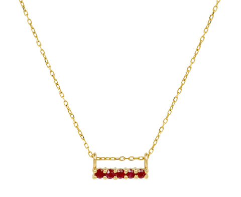 Jennie Kwon Five Ruby Pendant Necklace