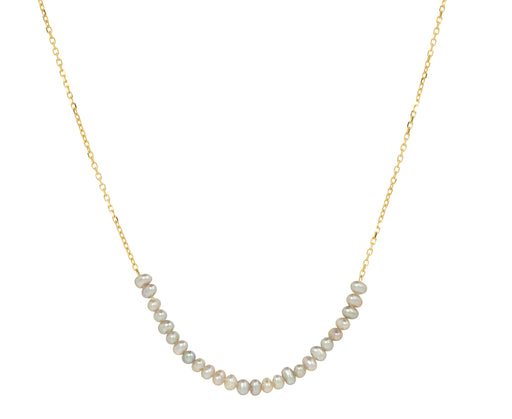 Jennie Kwon Grey Pearl Arc Necklace