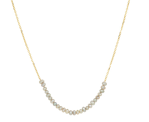Jennie Kwon Grey Pearl Arc Necklace