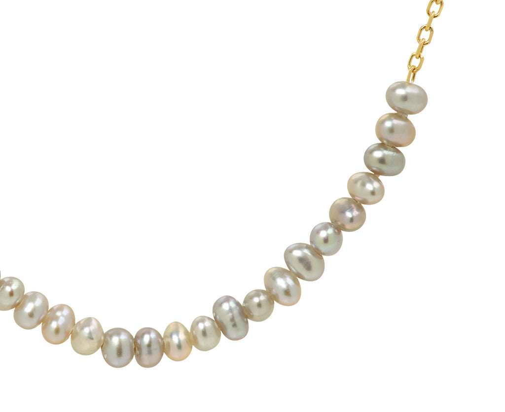 Jennie Kwon Grey Pearl Arc Necklace - Closeup