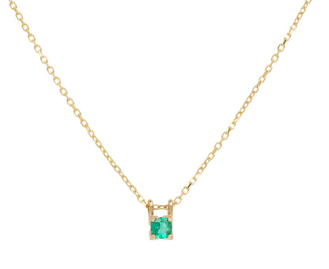 Jennie Kwon Emerald Petite Era Pendant Necklace