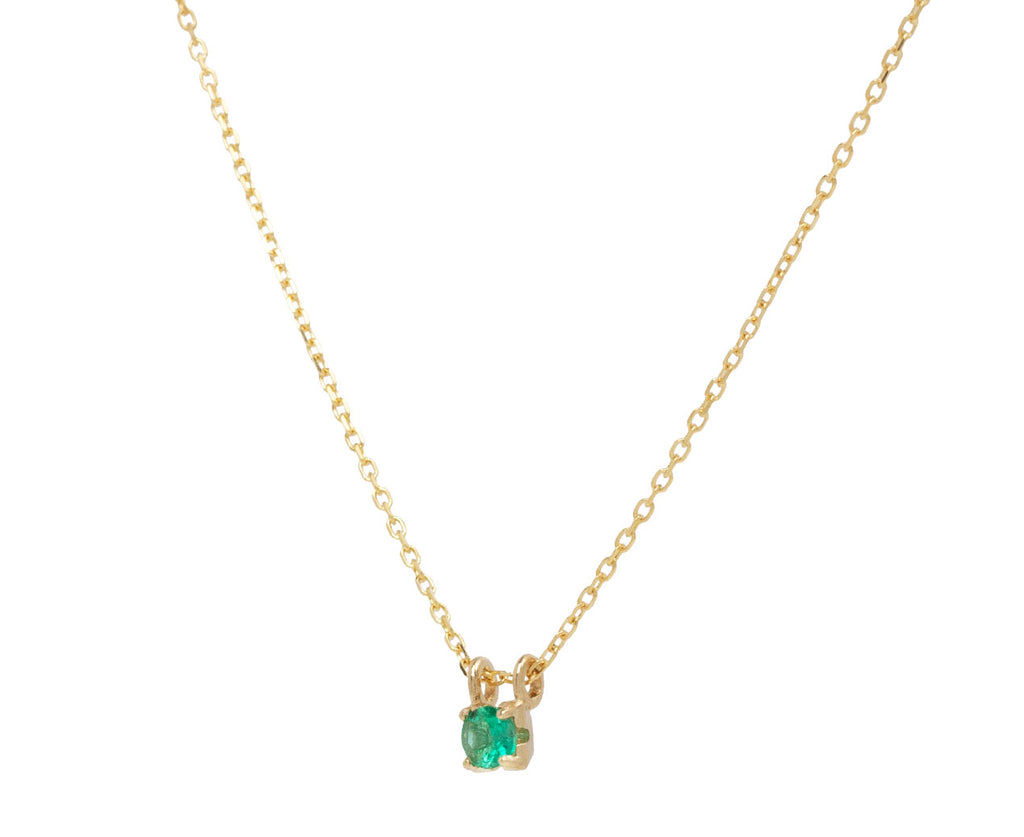Jennie Kwon Emerald Petite Era Pendant Necklace - Angled View