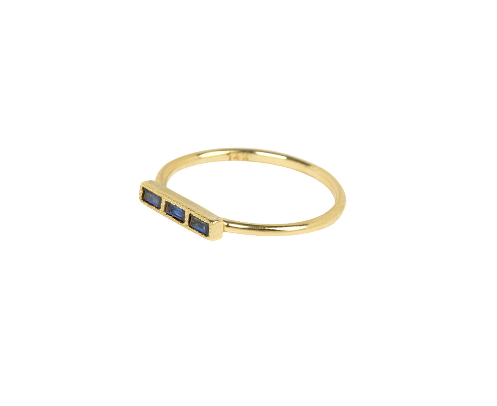 Jennie Kwon Baguette Sapphire Beam Ring - Side View
