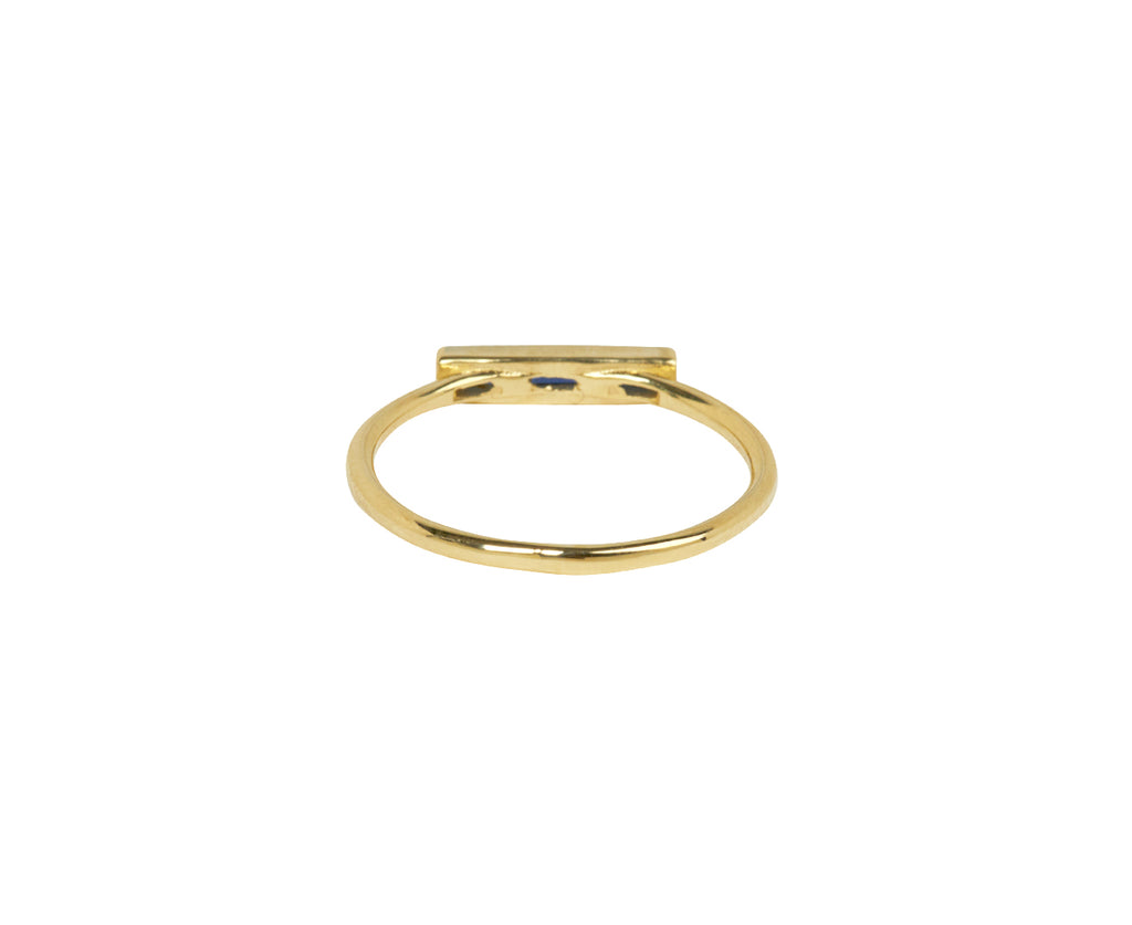 Jennie Kwon Baguette Sapphire Beam Ring - Back View