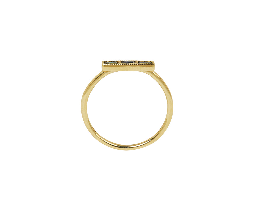 Jennie Kwon Baguette Sapphire Beam Ring - Top Down View
