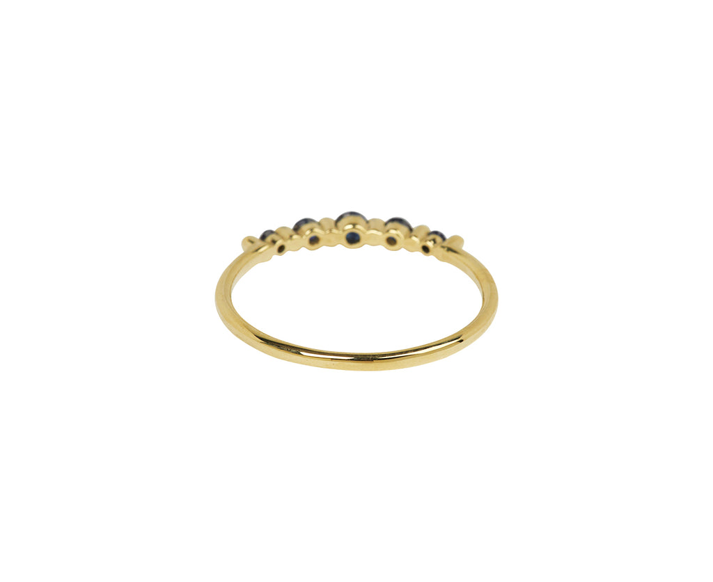 Blue Sapphire Crown Pebble Band