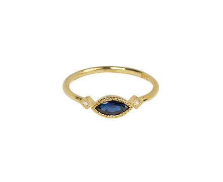 Jennie Kwon Marquise Sapphire and Diamond Deco Ring