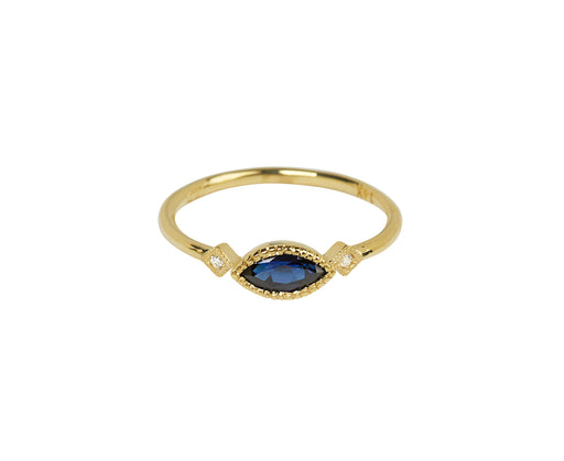 Jennie Kwon Marquise Sapphire and Diamond Deco Ring