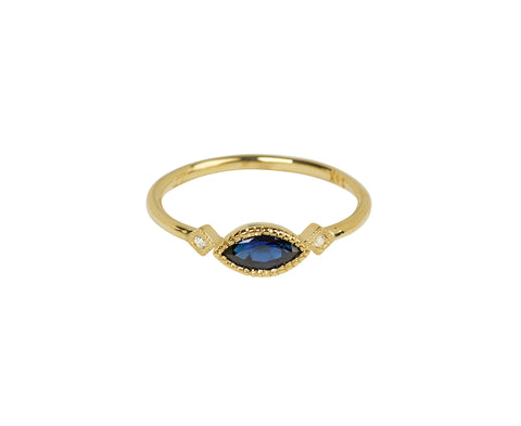 Jennie Kwon Marquise Sapphire and Diamond Deco Ring