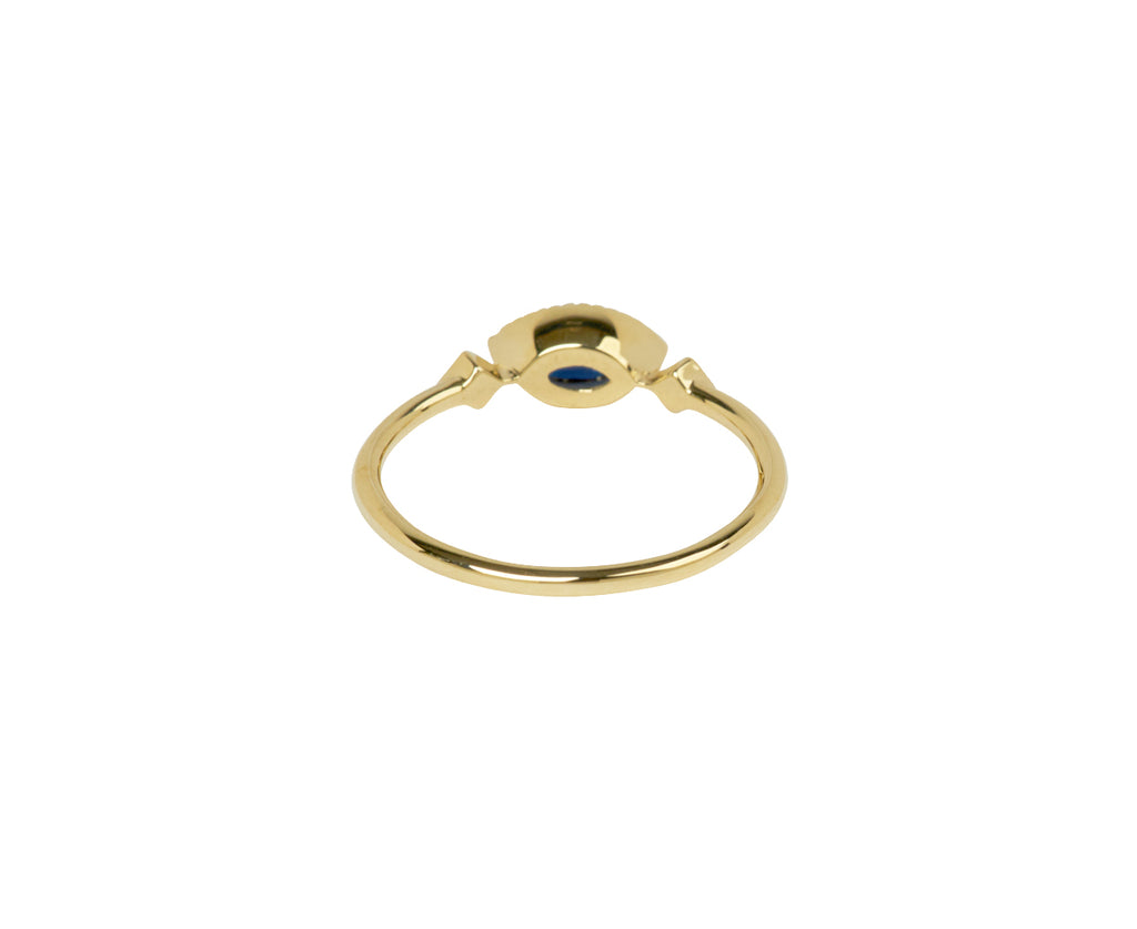 Jennie Kwon Marquise Sapphire and Diamond Deco Ring - Back View