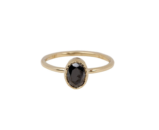 Jennie Kwon Oval Black Diamond Wisp Ring