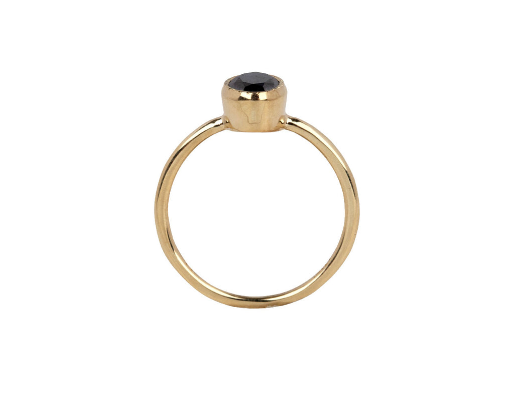 Jennie Kwon Oval Black Diamond Wisp Ring - Side View