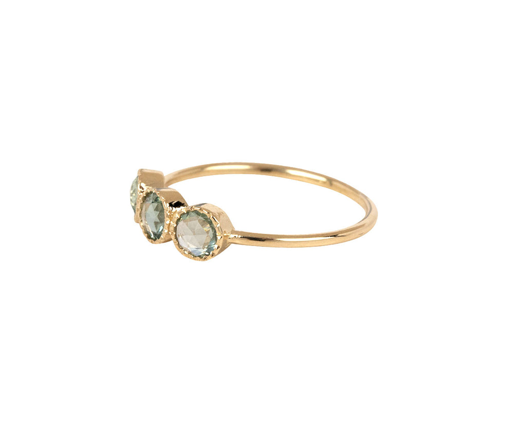 Jannie Kwon Green Sapphire Aria Ring - Angled View