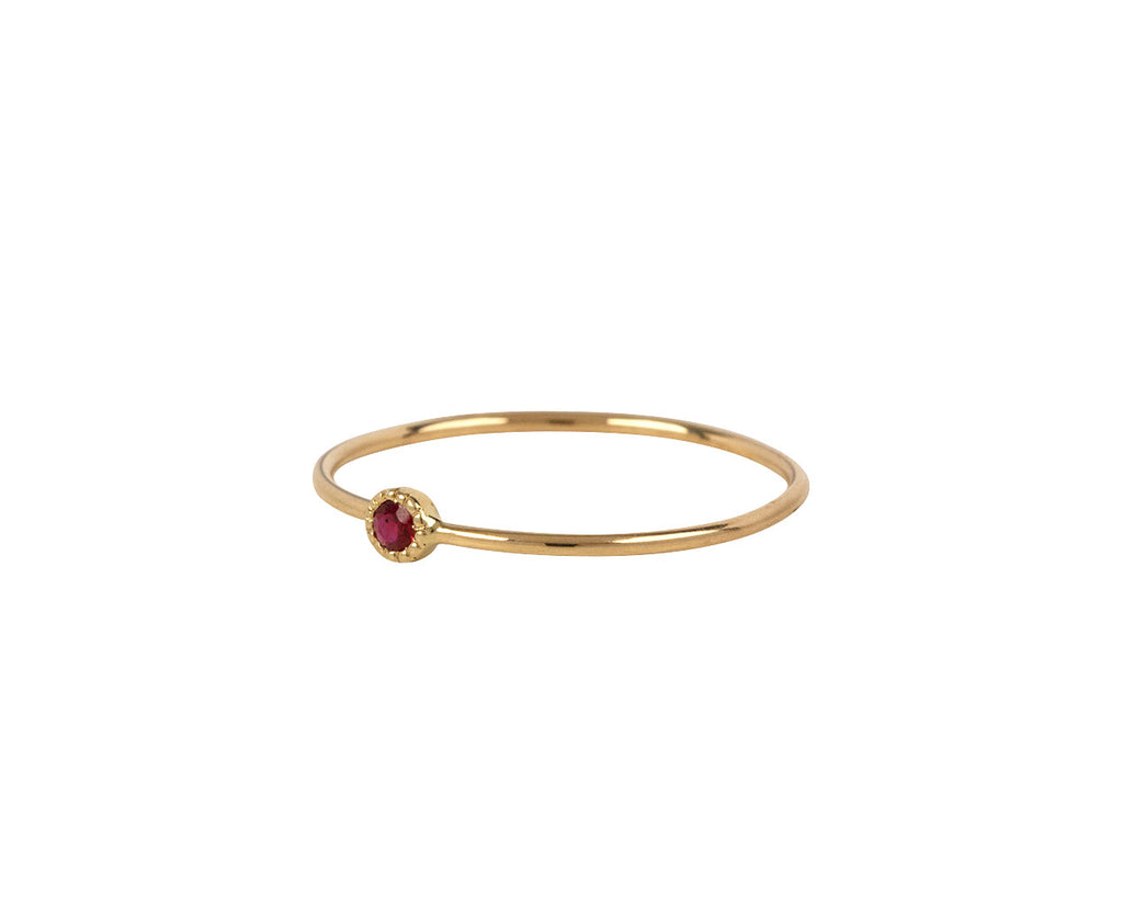 Jennie Kwon Ruby Moondrop Ring - Angled View
