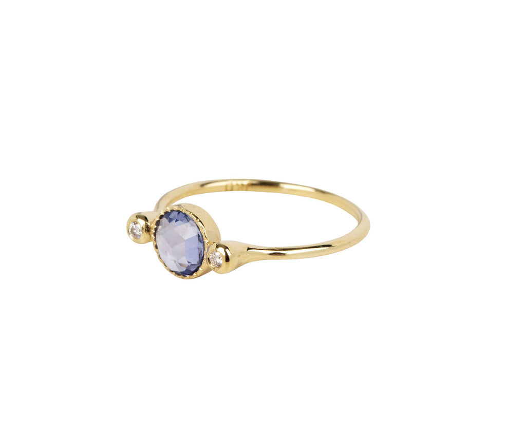 Jennie Kwon Blue Sapphire Sinfonia Ring - Angled View