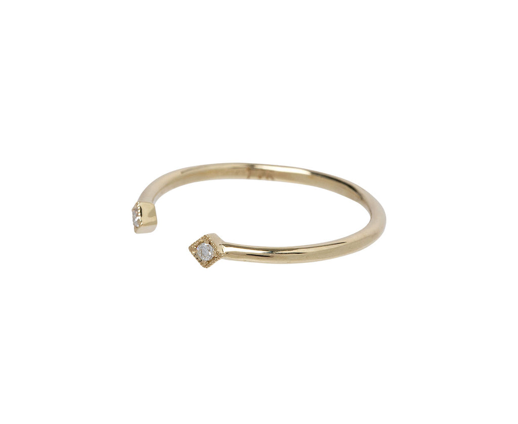 Jennie Kwon Diamond Deco Square Cuff Ring - Closeup