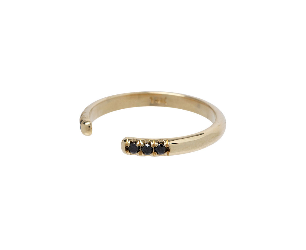 Jennie Kwon Black Diamond Chubby Equilibrium Cuff Ring - Closeup