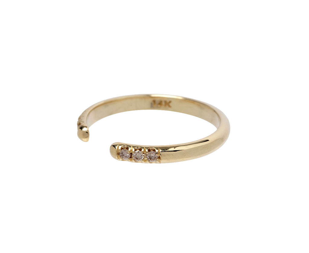 Champagne Diamond Chubby Equilibrium Cuff Ring - Closeup