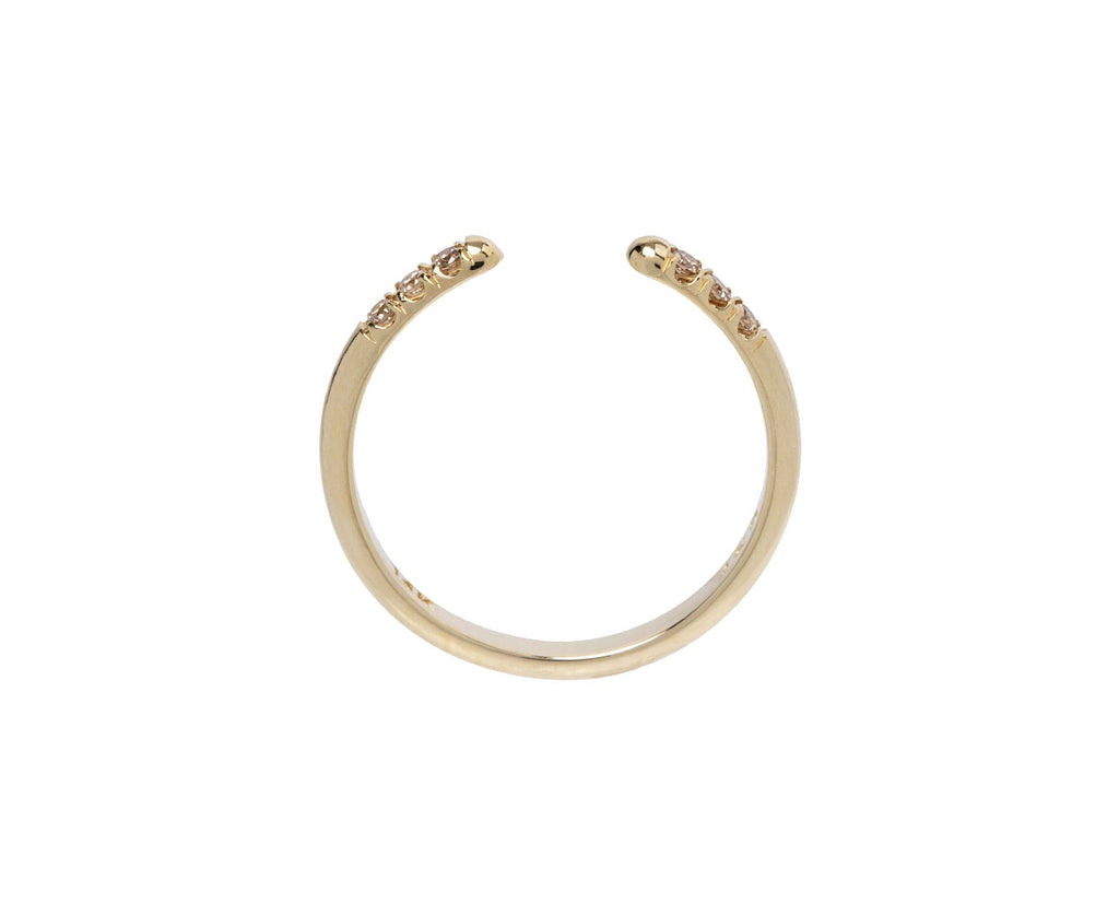 Champagne Diamond Chubby Equilibrium Cuff Ring - Side View