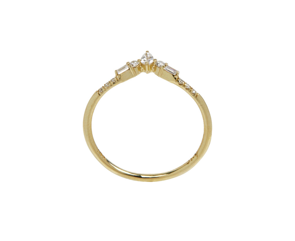 Jennie Kwon Diamond Baguette Peak Equilibrium Ring - Side View