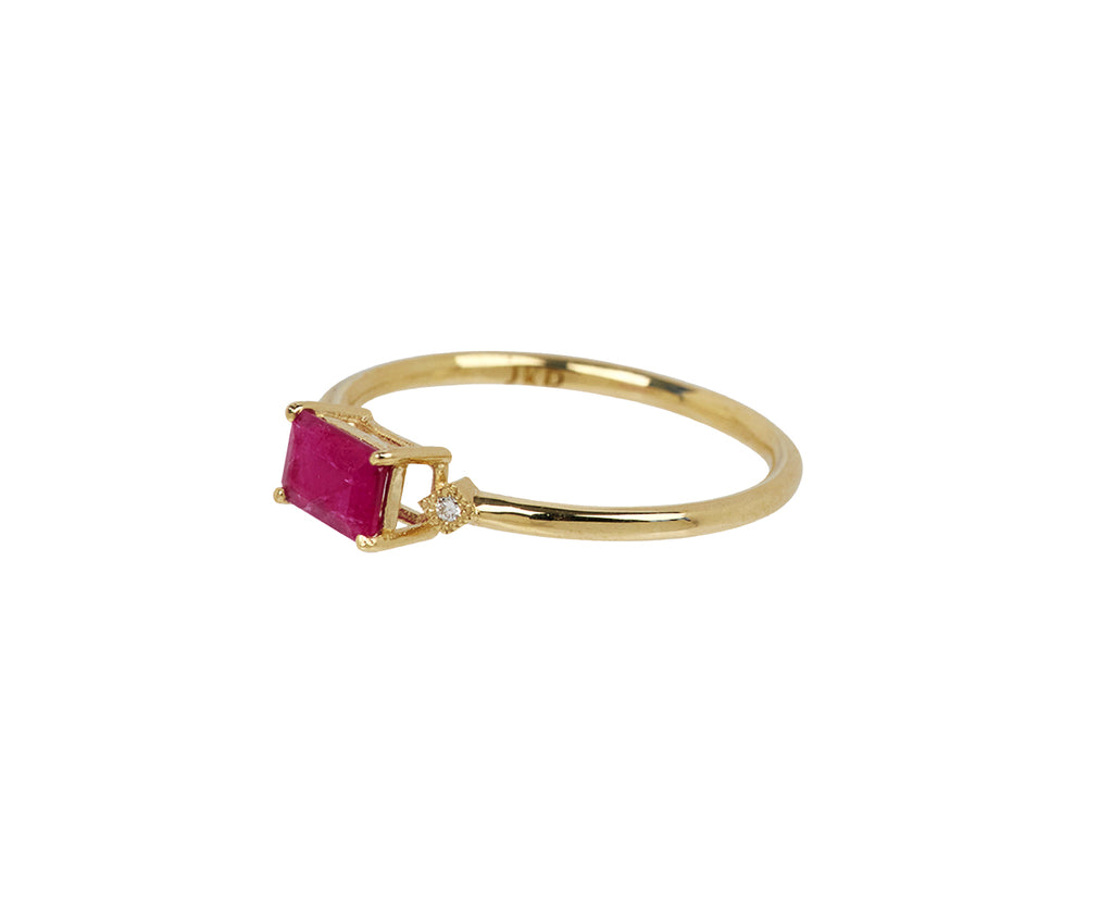 Jennie Kwon Ruby Deco Ring - Angled View