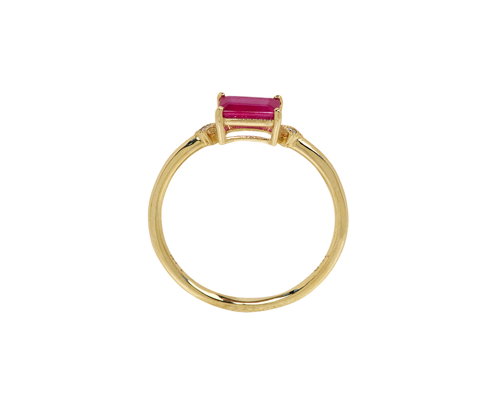 Jennie Kwon Ruby Deco Ring - Top Down View