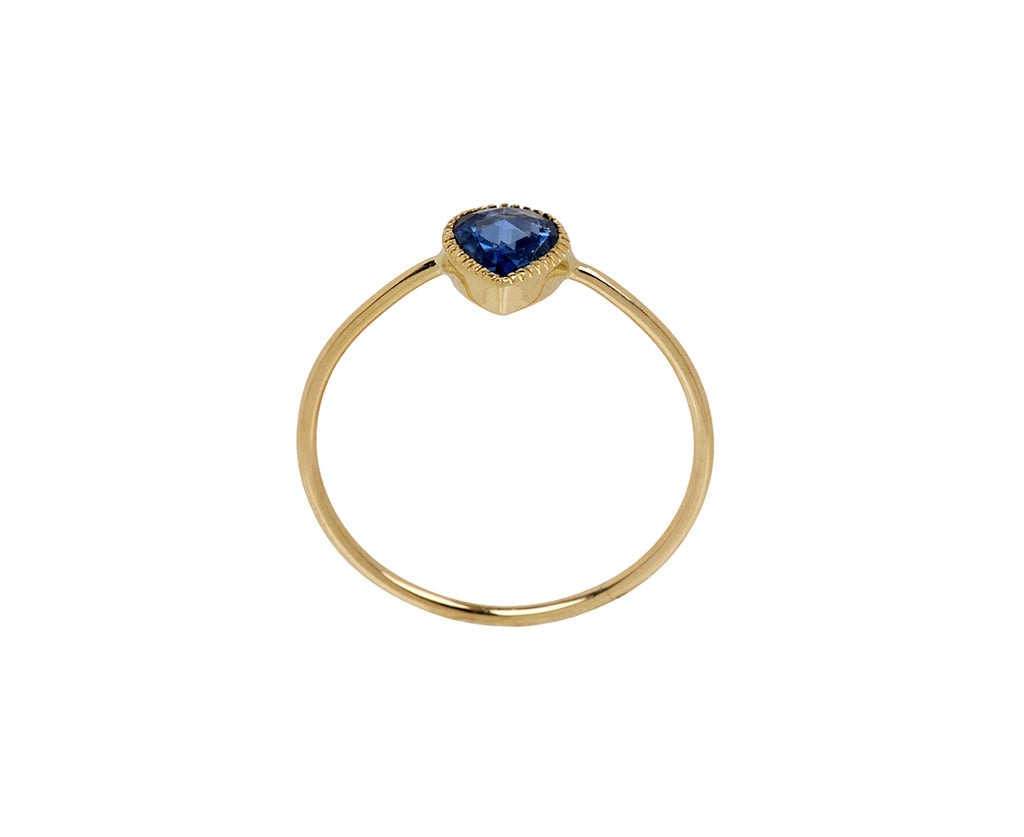 Jennie Kwon Blue Sapphire Lento Wisp Ring - Top Down View