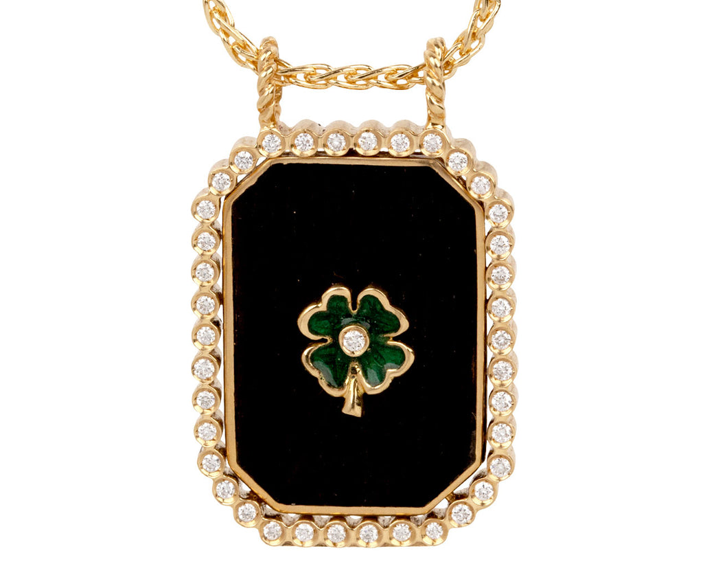 Mini Clover Ebony Scapular Necklace