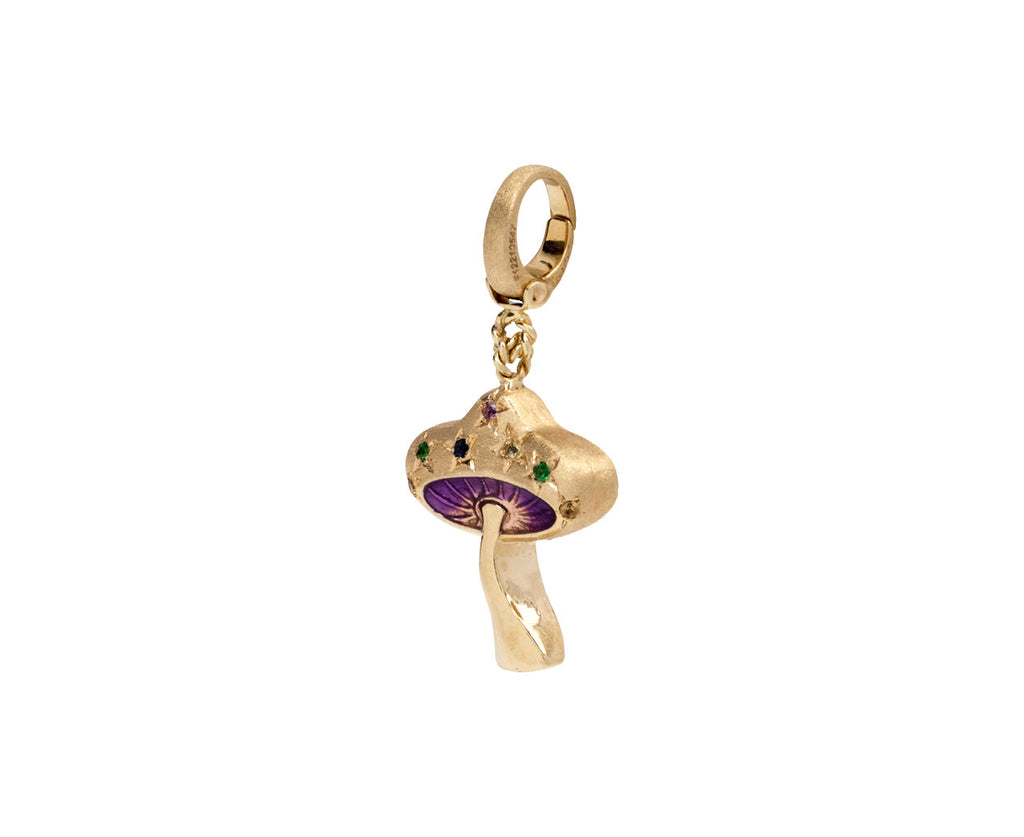 Marie Lichtenberg Rainbow Sapphire Small Mushroom Charm ONLY Side View