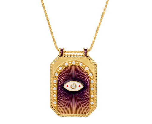 Purple Eye Protect Scapular Necklace
