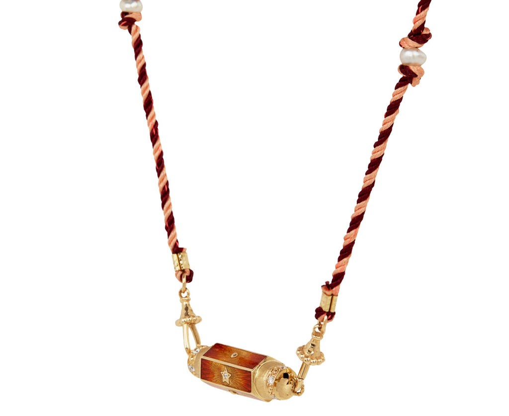 Marie Lichtenberg 14kt yellow gold Baby Locket diamond necklace - Orange
